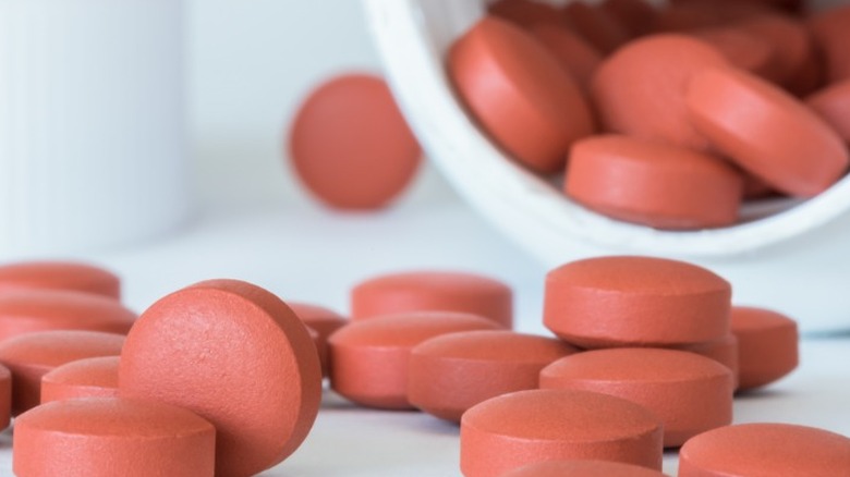 Ibuprofen pills in a bottle