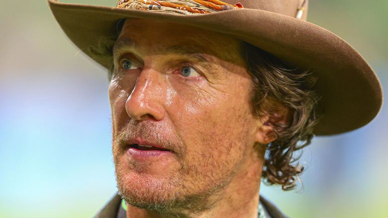 Matthew McConaughey wearing a cowboy hat at event