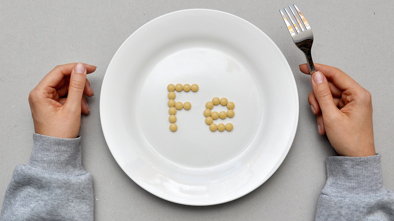 pills forming Iron chemical symbol