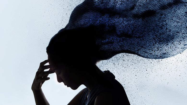 depression concept on white background