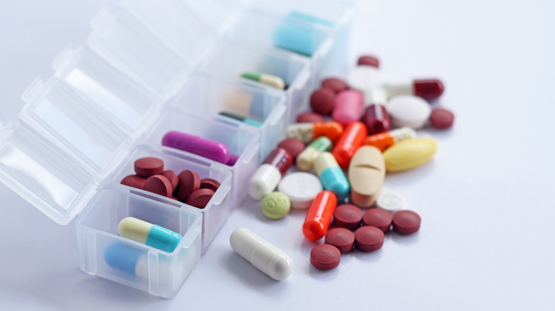 pill organizer filled with medications