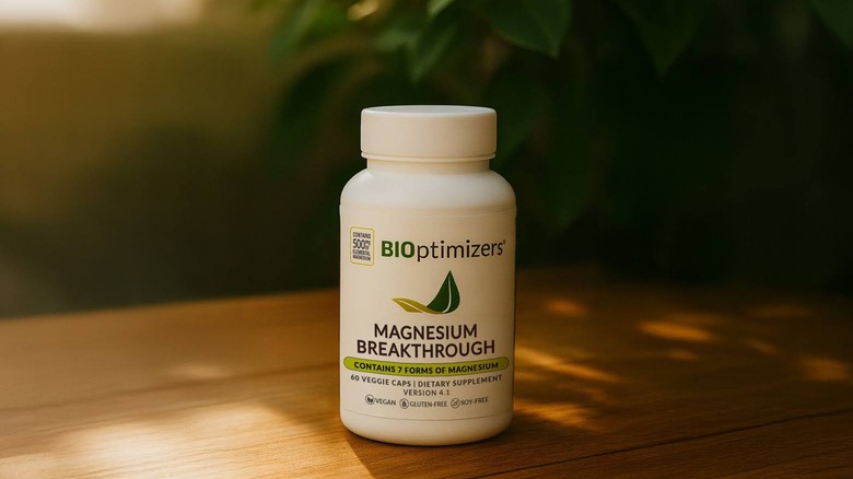 Close up of Magnesium Breakthrough bottle