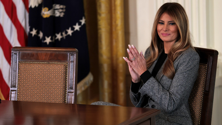 Melania Trump seated in office