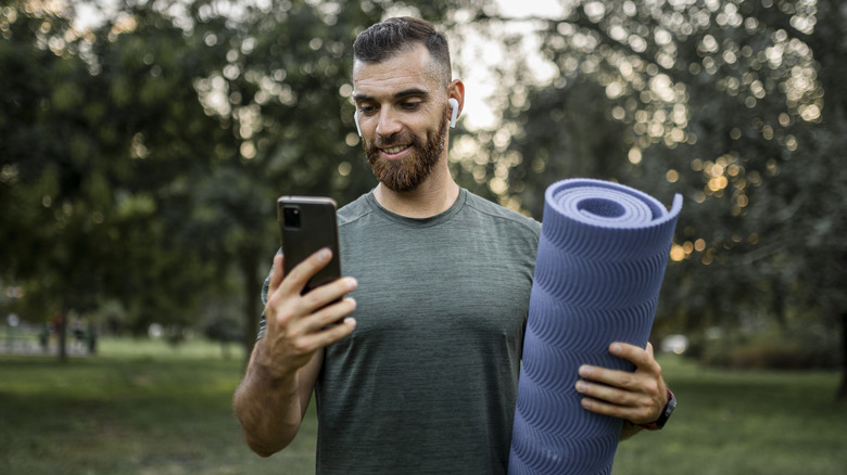 Man after exercise