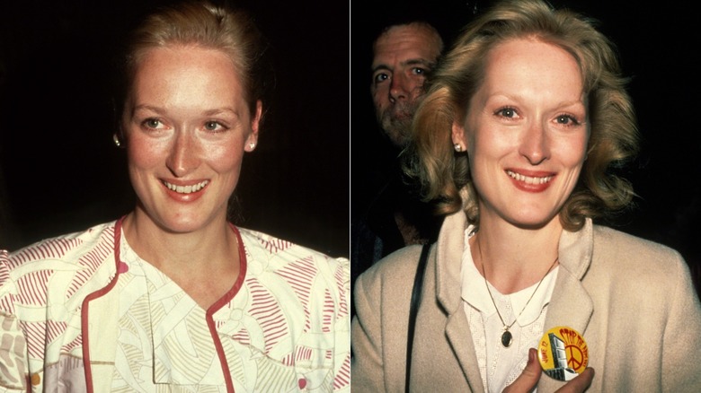 Side by side photos of Meryl Streep from 1981 and 1982