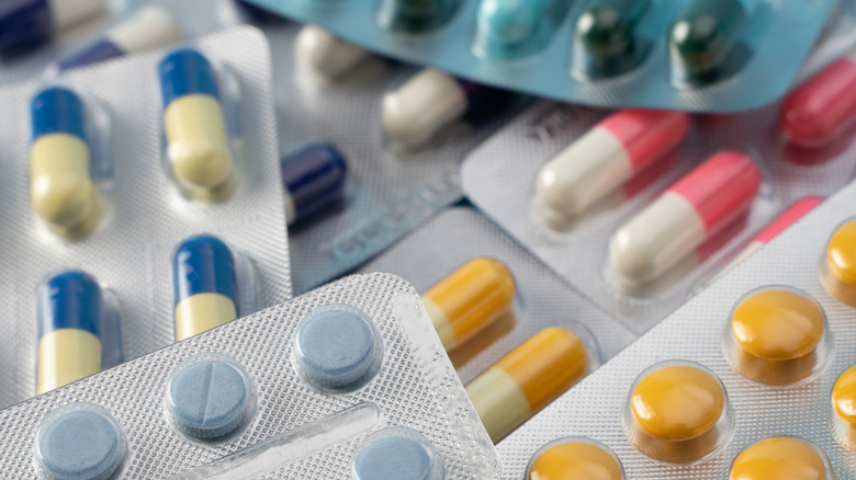 Variety of drugs in packs