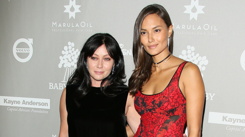 Shannen Doherty and Anne Marie Kortright smiling