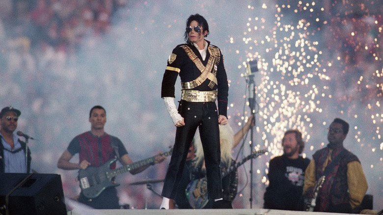 Michael Jackson performing on stage