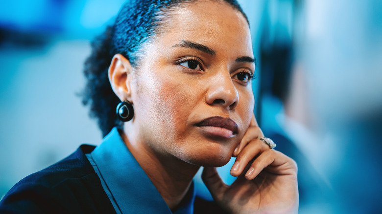 Woman looking stressed