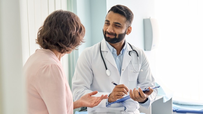 mental health worker with a patient