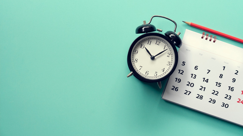 alarm clock and calendar