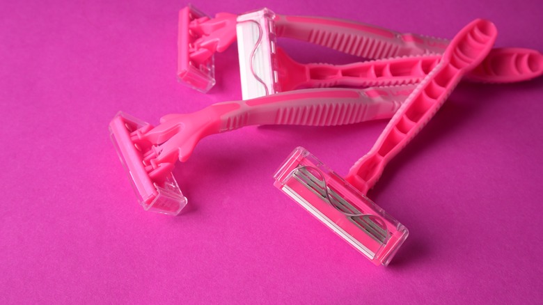 Pink disposable razors