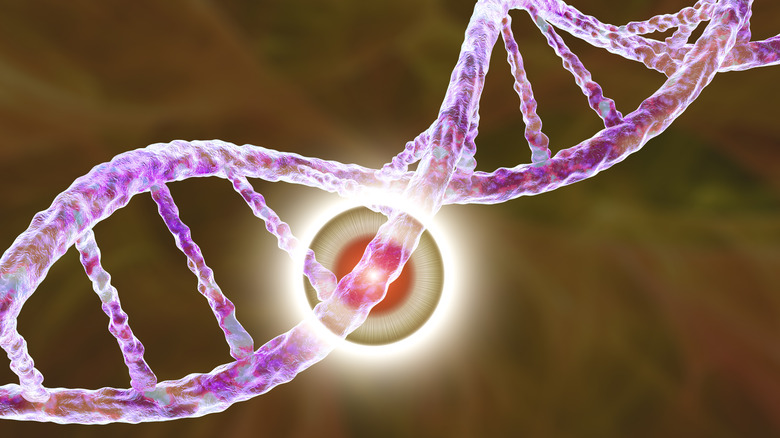 3D illustration of DNA mutation