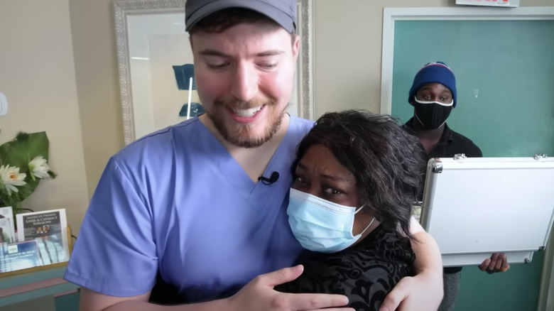 MrBeast with cataract surgery patient