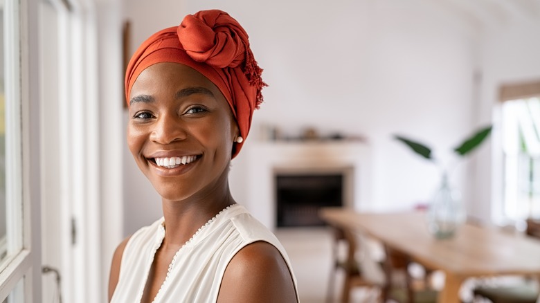 Young black woman smiling