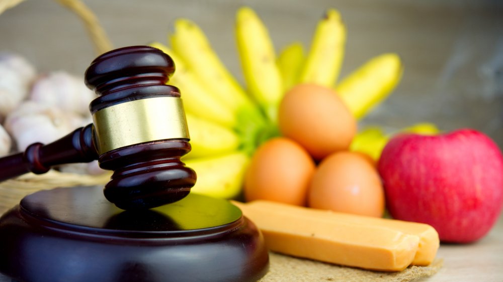 Gavel in front of fruit