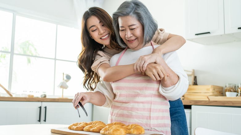 Mom and daughter in kitchen