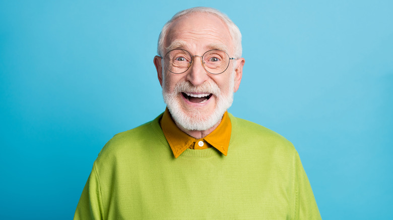 Elderly man smiling