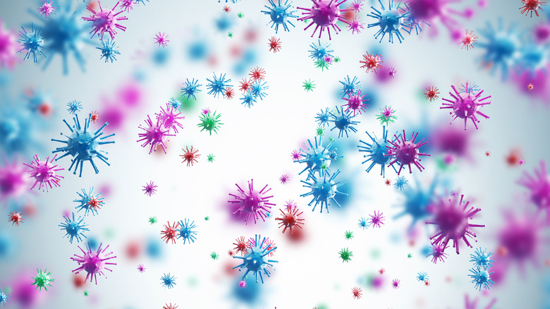 Close up of germs and viruses