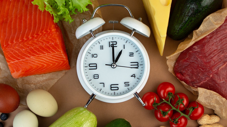 food near a clock