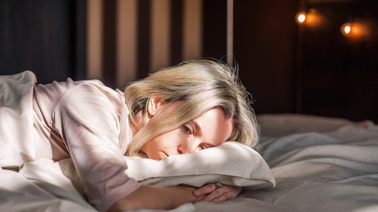 woman struggling with sleeping