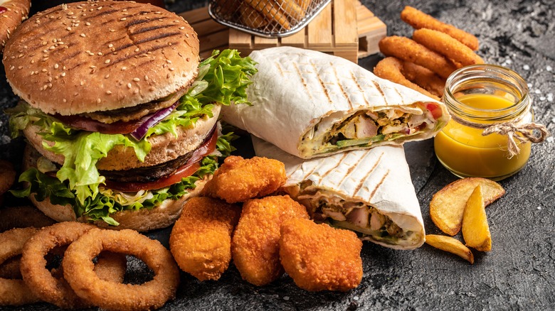 Various fast food items