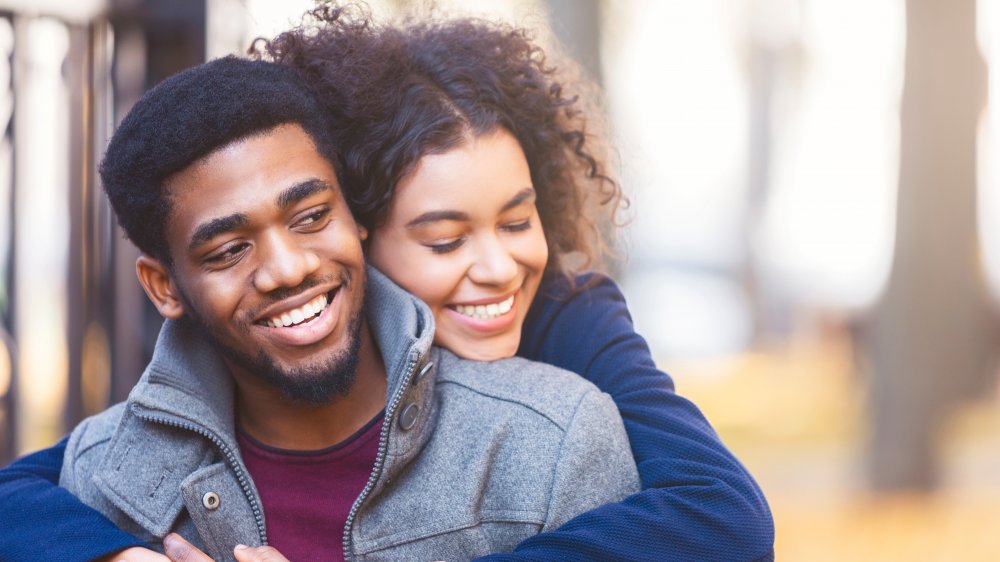 Couple hugging