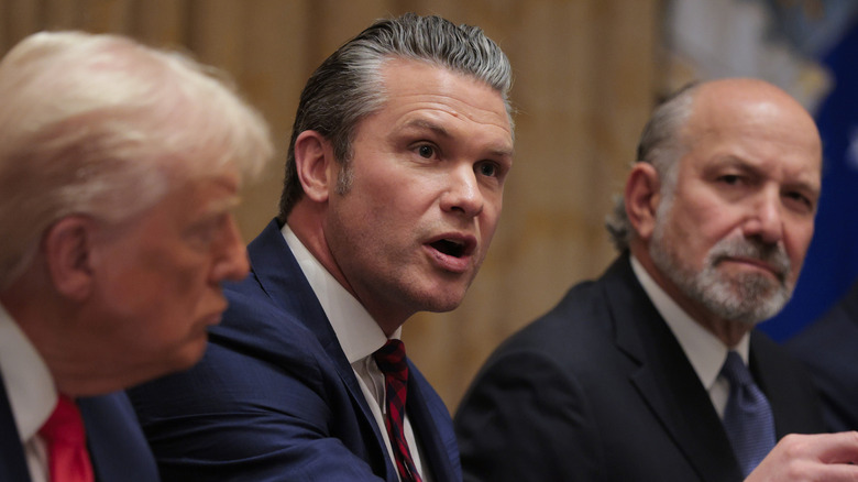 Pete Hegseth speaking at a cabinet meeting