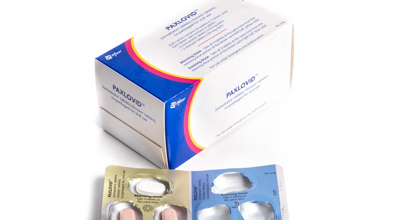 Paxlovid dosing card on white background