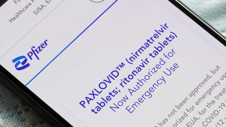 Paxlovid EUA information on a smartphone