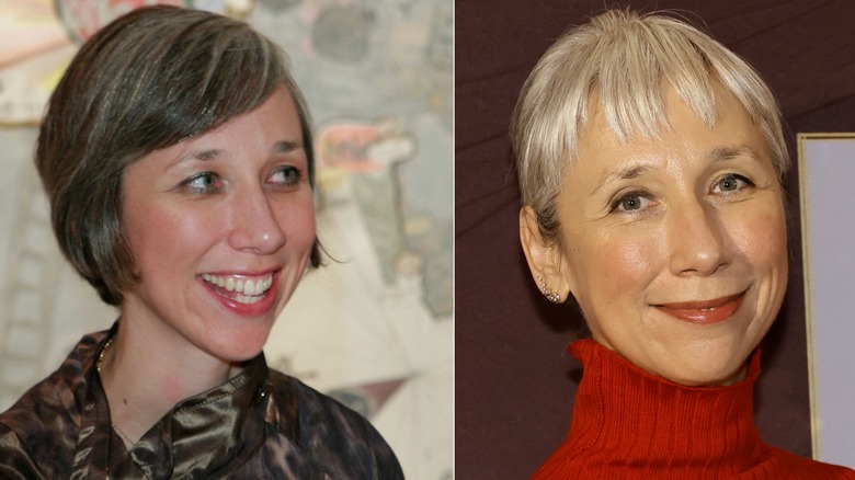 Before artist Alexandra Grant had fully gone silver and after she embraced her gray hair
