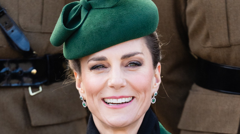 Catherine, Princess of Wales in green, smiling