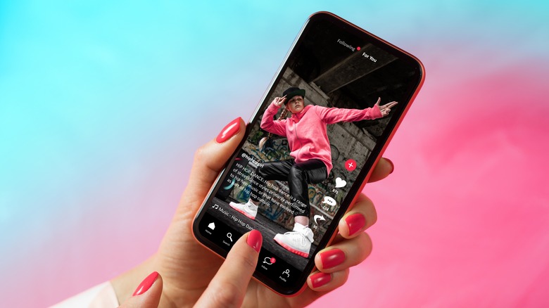 A sample social media app in use