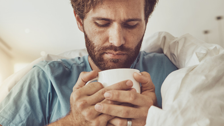 Man drinking tea