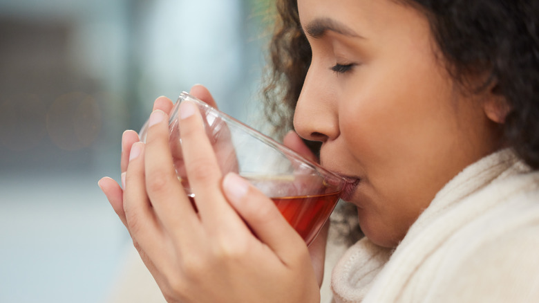 Woman drinking tea