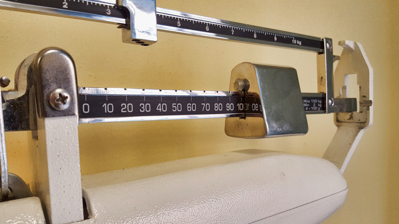 close up of old medical scale
