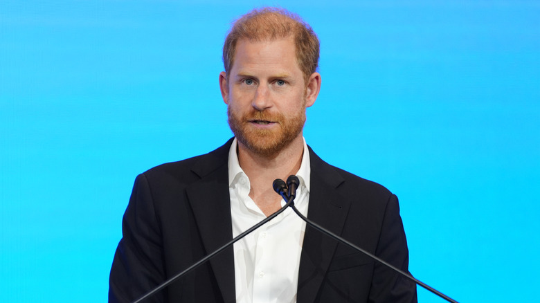 Prince Harry giving a speech