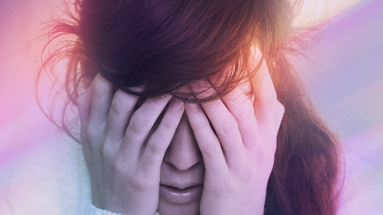 woman having a headache