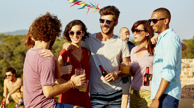 group of friends gathered outdoors