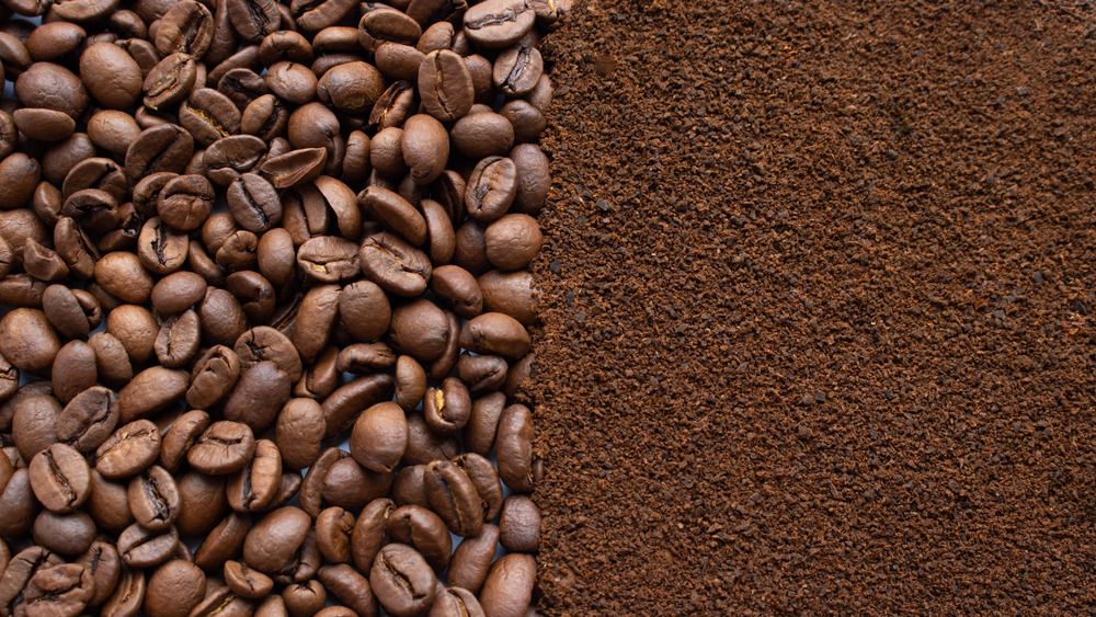 coffee beans and instant coffee granules