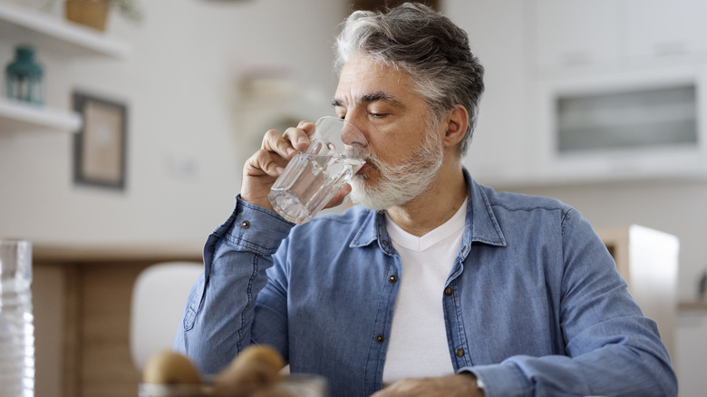 Man drinking water