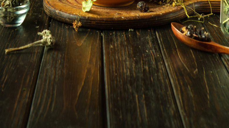 Making chamomile tea