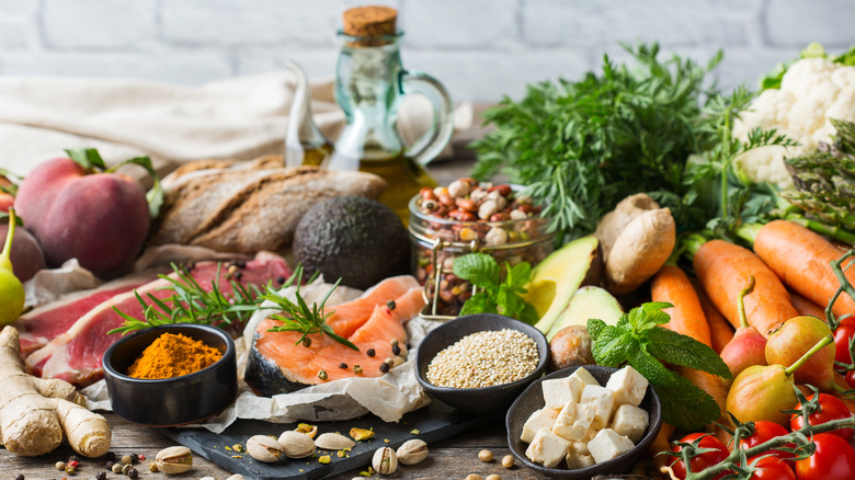 Table full of high fiber foods