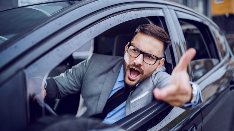 Man yelling in car