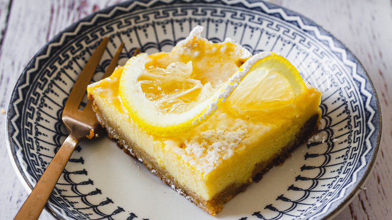 lemon square on plate