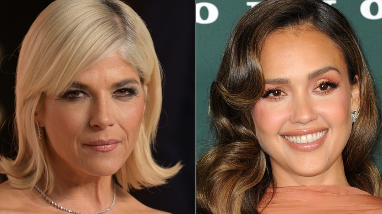 Images of Selma Blair and Jessica Alba at celebrity events