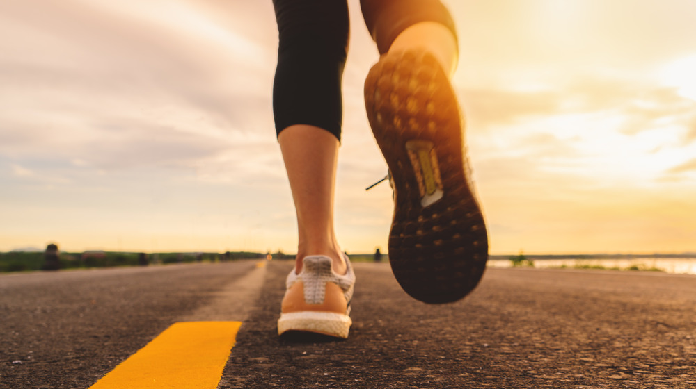 Woman in running shoes