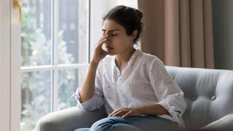 woman with headache