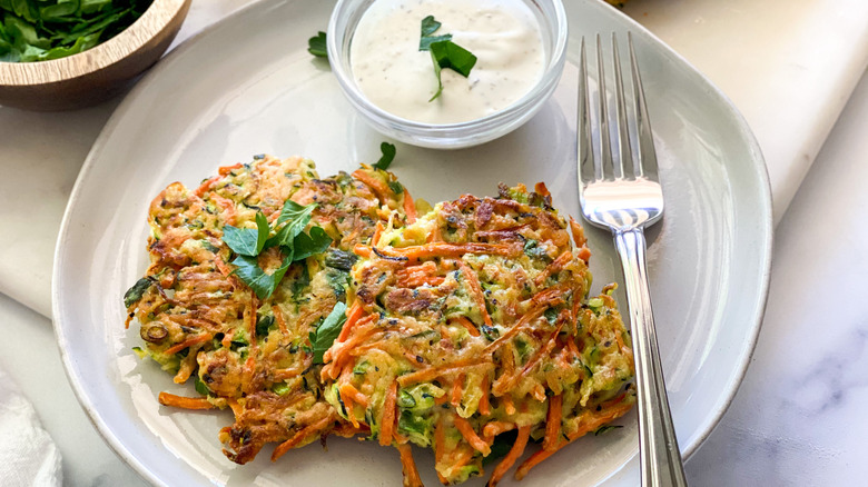 plate of carrot pancakes