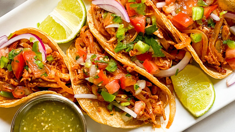 jackfruit tacos on plate